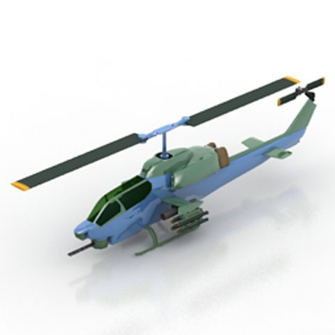 Free Helicopter AH 1W N1571 3D model for 3ds Max Library Download